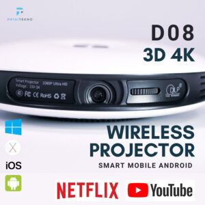 3D 4K Wireless Projector/Proyektor 1080P DLP Smart Mobile Android